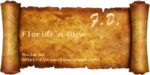 Florián Dina névjegykártya